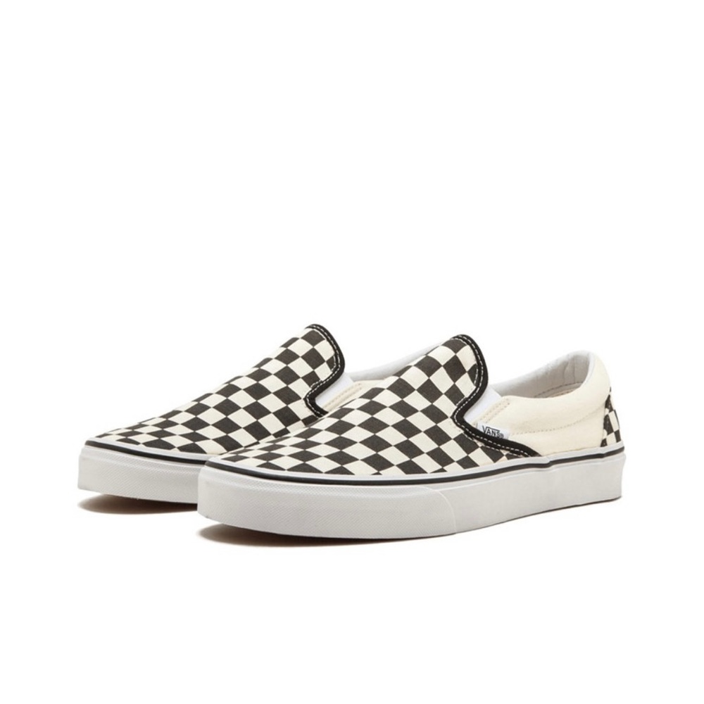 Vans Checkerboard Slip-On Sneakers in Black and White - Picture 2 of 9